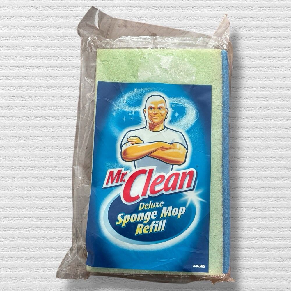 Sealed Mr. Clean Sponge Floor Mop with Scrubber Strip 446385 DISCOLORATION!